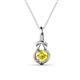 1 - Caron 5.00 mm Round Lab Created Yellow Sapphire Solitaire Love Knot Pendant Necklace 