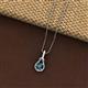 2 - Caron 5.00 mm Round Blue Diamond Solitaire Love Knot Pendant Necklace 
