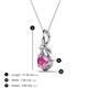 3 - Caron 5.00 mm Round Lab Created Pink Sapphire Solitaire Love Knot Pendant Necklace 