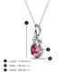 3 - Caron 5.00 mm Round Pink Tourmaline Solitaire Love Knot Pendant Necklace 
