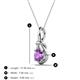 3 - Caron 5.00 mm Round Amethyst Solitaire Love Knot Pendant Necklace 