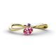 1 - Lucie Bold Oval Cut Pink Tourmaline and Round Iolite 2 Stone Promise Ring 