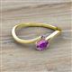 2 - Lucie Bold Oval Cut Amethyst and Round Iolite 2 Stone Promise Ring 