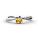 1 - Lucie Bold Oval Cut Citrine and Round Iolite 2 Stone Promise Ring 