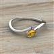 2 - Lucie Bold Oval Cut Citrine and Round Iolite 2 Stone Promise Ring 