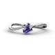 1 - Lucie Bold Oval Cut and Round Iolite 2 Stone Promise Ring 