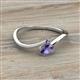 2 - Lucie Bold Oval Cut and Round Iolite 2 Stone Promise Ring 