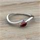 2 - Lucie Bold Oval Cut Red Garnet and Round Iolite 2 Stone Promise Ring 