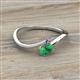 2 - Lucie Bold Oval Cut Emerald and Round Iolite 2 Stone Promise Ring 
