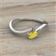 2 - Lucie Bold Oval Cut Yellow Sapphire and Round Iolite 2 Stone Promise Ring 