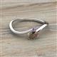 2 - Lucie Bold Oval Cut Smoky Quartz and Round Iolite 2 Stone Promise Ring 