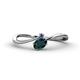 1 - Lucie Bold Oval Cut London Blue Topaz and Round Iolite 2 Stone Promise Ring 