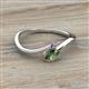 2 - Lucie Bold Oval Cut Lab Created Alexandrite and Round Iolite 2 Stone Promise Ring 