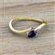 2 - Lucie Bold Oval Cut Blue Sapphire and Round Iolite 2 Stone Promise Ring 