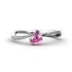1 - Lucie Bold Oval Cut Pink Sapphire and Round Iolite 2 Stone Promise Ring 