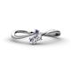1 - Lucie Bold Oval Cut Lab Grown Diamond and Round Iolite 2 Stone Promise Ring 