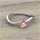 2 - Lucie Bold Oval Cut Morganite and Round Iolite 2 Stone Promise Ring 