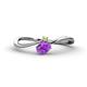 1 - Lucie Bold Oval Cut Amethyst and Round Peridot 2 Stone Promise Ring 