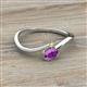 2 - Lucie Bold Oval Cut Amethyst and Round Peridot 2 Stone Promise Ring 
