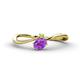 1 - Lucie Bold Oval Cut Amethyst and Round Peridot 2 Stone Promise Ring 
