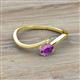 2 - Lucie Bold Oval Cut Amethyst and Round Peridot 2 Stone Promise Ring 