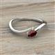 2 - Lucie Bold Oval Cut Red Garnet and Round Peridot 2 Stone Promise Ring 
