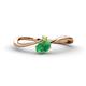 1 - Lucie Bold Oval Cut Emerald and Round Peridot 2 Stone Promise Ring 