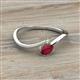 2 - Lucie Bold Oval Cut Ruby and Round Peridot 2 Stone Promise Ring 