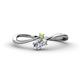 1 - Lucie Bold Oval Cut Diamond and Round Peridot 2 Stone Promise Ring 
