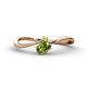 1 - Lucie Bold Oval Cut and Round Peridot 2 Stone Promise Ring 