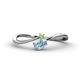 1 - Lucie Bold Oval Cut Aquamarine and Round Peridot 2 Stone Promise Ring 