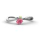 1 - Lucie Bold Oval Cut Rhodolite Garnet and Round Peridot 2 Stone Promise Ring 