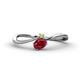 1 - Lucie Bold Oval Cut Ruby and Round Peridot 2 Stone Promise Ring 