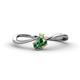 1 - Lucie Bold Oval Cut Lab Created Alexandrite and Round Peridot 2 Stone Promise Ring 
