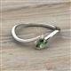 2 - Lucie Bold Oval Cut Lab Created Alexandrite and Round Peridot 2 Stone Promise Ring 
