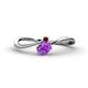 1 - Lucie Bold Oval Cut Amethyst and Round Red Garnet 2 Stone Promise Ring 
