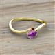 2 - Lucie Bold Oval Cut Amethyst and Round Red Garnet 2 Stone Promise Ring 