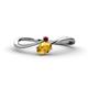 1 - Lucie Bold Oval Cut Citrine and Round Red Garnet 2 Stone Promise Ring 