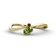 1 - Lucie Bold Oval Cut Peridot and Round Red Garnet 2 Stone Promise Ring 