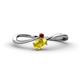 1 - Lucie Bold Oval Cut Yellow Sapphire and Round Red Garnet 2 Stone Promise Ring 