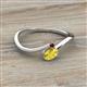 2 - Lucie Bold Oval Cut Yellow Sapphire and Round Red Garnet 2 Stone Promise Ring 