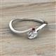 2 - Lucie Bold Oval Cut Diamond and Round Red Garnet 2 Stone Promise Ring 