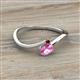 2 - Lucie Bold Oval Cut Pink Sapphire and Round Red Garnet 2 Stone Promise Ring 