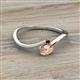 2 - Lucie Bold Oval Cut Morganite and Round Red Garnet 2 Stone Promise Ring 
