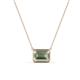 1 - Olivia 8x6 mm Emerald Cut Green Amethyst East West Solitaire Pendant Necklace 
