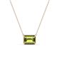 1 - Olivia 8x6 mm Emerald Cut Peridot East West Solitaire Pendant Necklace 
