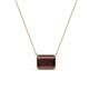 1 - Olivia 8x6 mm Emerald Cut Red Garnet East West Solitaire Pendant Necklace 