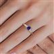 5 - Lyla Classic Princess Cut Iolite and Diamond Braided Shank Three Stone Engagement Ring 