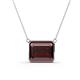 Olivia x Emerald Cut Red Garnet East West Solitaire Pendant Necklace Emerald Cut x Red Garnet ct East West Womens Solitaire Pendant Necklace K White GoldIncluded Inches K White Gold Chain
