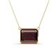 1 - Olivia 12x10 mm Emerald Cut Red Garnet East West Solitaire Pendant Necklace 